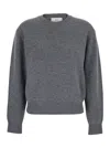 Dunst Grey Crewneck Sweater With Ribbed Trims In Cashmere Woman In Gray