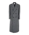 Dunst Grey Double-breasted Coat With Peak Revers In Brushed Wool Woman In Gray
