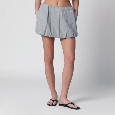 Dunst Grey Mélange Voluminous Mini Skirt In Gray