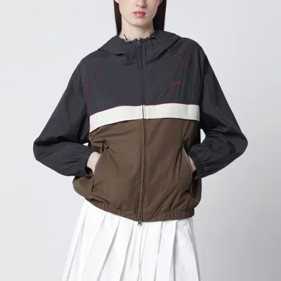 Dunst Grey/beige/brown Zip-up Windbreaker In Black