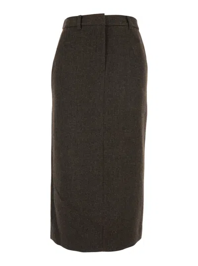 Dunst H-line Long Skirt In Brown