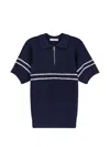 Dunst Half-zip Cotton Blend Sweater In Blue