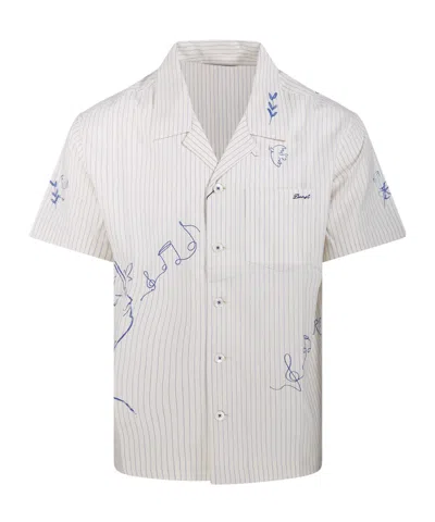 Dunst Hand-drawing Open-collar Shirt In White