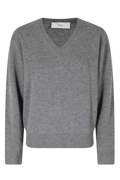 Dunst Heather Gray V-neck Wool-cashmere Sweater