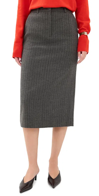 Dunst H-line Long Skirt Grey Stripe