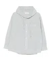Dunst Hooded Checked-pattern Shirt In Blue