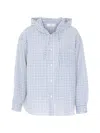 Dunst Hooded Checked-pattern Shirt In Blue