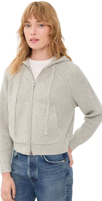 Dunst Hooded Knit Cardigan Grey In Purple