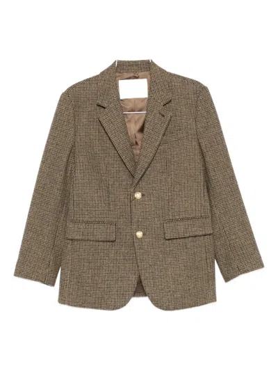 Dunst Houndstooth Gold-button Blazer In Multi