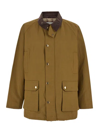 DUNST HUNTING BEIGE JACKET WITH CLASSIC COLLAR AND ADJUSTABLE BELT IN COTTON BLEND MAN