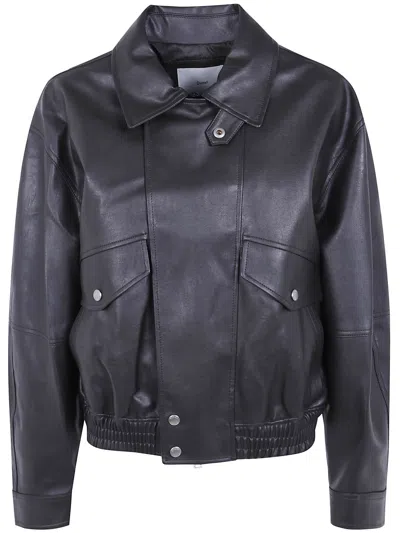 Dunst Jacket Cropped "alter-leather Blouson" In Gray