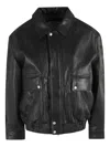 Dunst Oversized Vintage Leather Blouson In Black
