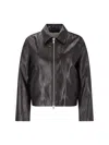 Dunst Blouson Lambskin Leather Jacket, Unisex In Brown