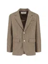Dunst Single-breasted Wool Blend Blazer In Brown