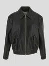 Dunst Blouson Leather Jacket In Brushedblack