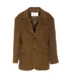 Dunst Brown Jacket With Frontal Buttons Closure In Green