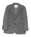 Dunst Wool Blend Single-breasted Blazer Jacket In Gray