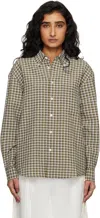 Dunst Khaki Oversized Bd Checked Shirt In Multi