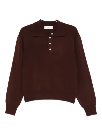 Dunst Knitted Polo Shirt In Brown