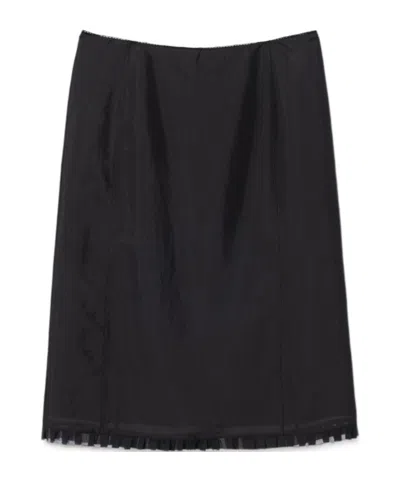 Dunst Lace-trim Midi Skirt In Black