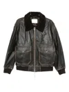 Dunst Lambskin Leather Flap-pocket Coat In Black