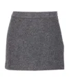 Dunst Zip Button Mini Skirt In Gray