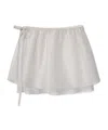 Dunst Cream Mini Skirt With Overlapping Panel In White
