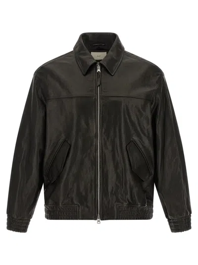 Dunst Leather Blouson In Black