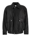 Dunst Black Jacket With Pockets On The Front And Elastic Hem In Leather Man