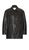Dunst Black Half Leather Jacket In 블랙