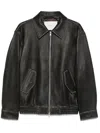 Dunst Blouson Leather Jacket In Black