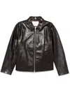 Dunst Black Oversized Vintage Leather Jacket In Brown
