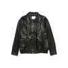 Dunst Black Jacket With Two Front Pockets And Distressed Effect In Leather Woman In Black