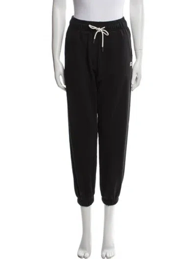 Pre-owned Dunst Leather Trim Embellishment Sweatpants In Black