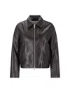 Dunst Blouson Lambskin Leather Jacket, Unisex In Brown
