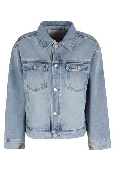 Dunst Light Blue Denim Trucker Button-front Cotton Denim Jacket