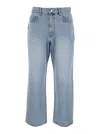 Dunst Light Blue Five Pocket Jeans With Logo Patch On The Back In Light Blue