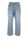 Dunst Light Blue Five Pocket Jeans With Logo Patch On The Back In Blue
