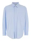 Dunst Light Blue Shirt With Patch Pocket On The Front And Embroidered Logo In Cotton Poplin Man In Light Blue