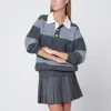 Dunst Striped Polo Knitwear In Gray
