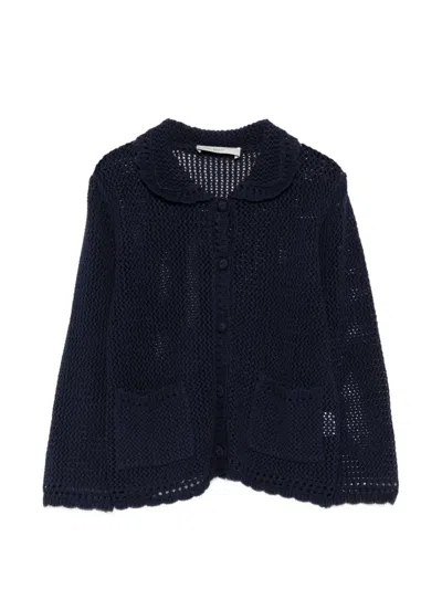 Dunst Linen And Cotton Blend Cardigan In Blue