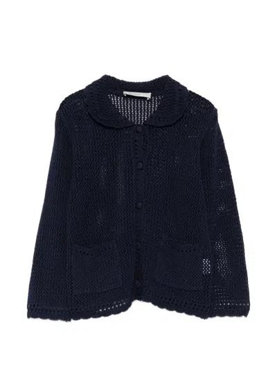 Dunst Linen And Cotton Blend Cardigan In Blue
