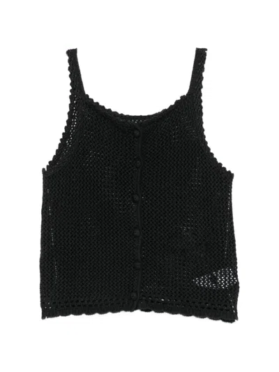Dunst Linen And Cotton Blend Top In Black