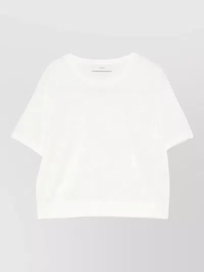 Dunst Linen Cotton Knit T Shirt Short Sleeves In White