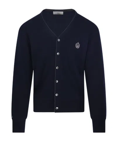 Dunst Logo Wool Cardigan In Black