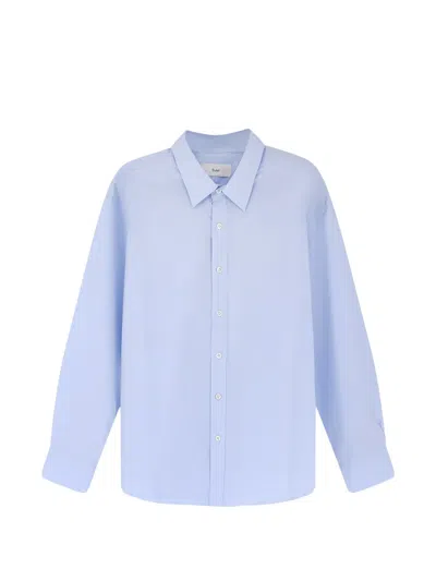 Dunst Logo-embroidered Cotton Shirt In Blue