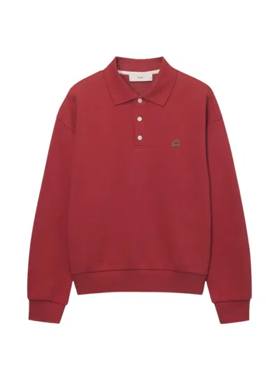 Dunst Logo-embroidered Polo Sweater In Red