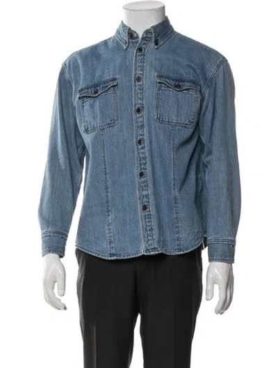 Pre-owned Dunst Long Sleeve Denim Shirt In Blue