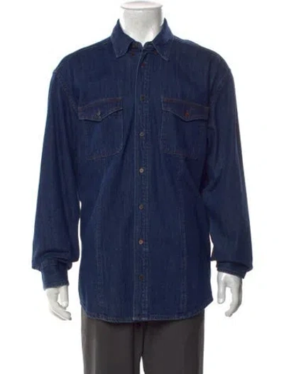Pre-owned Dunst Long Sleeve Denim Shirt In Blue
