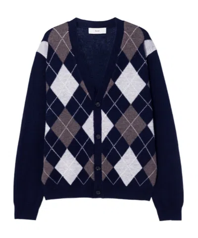 Dunst Long-sleeve Knit Cardigan In Blue